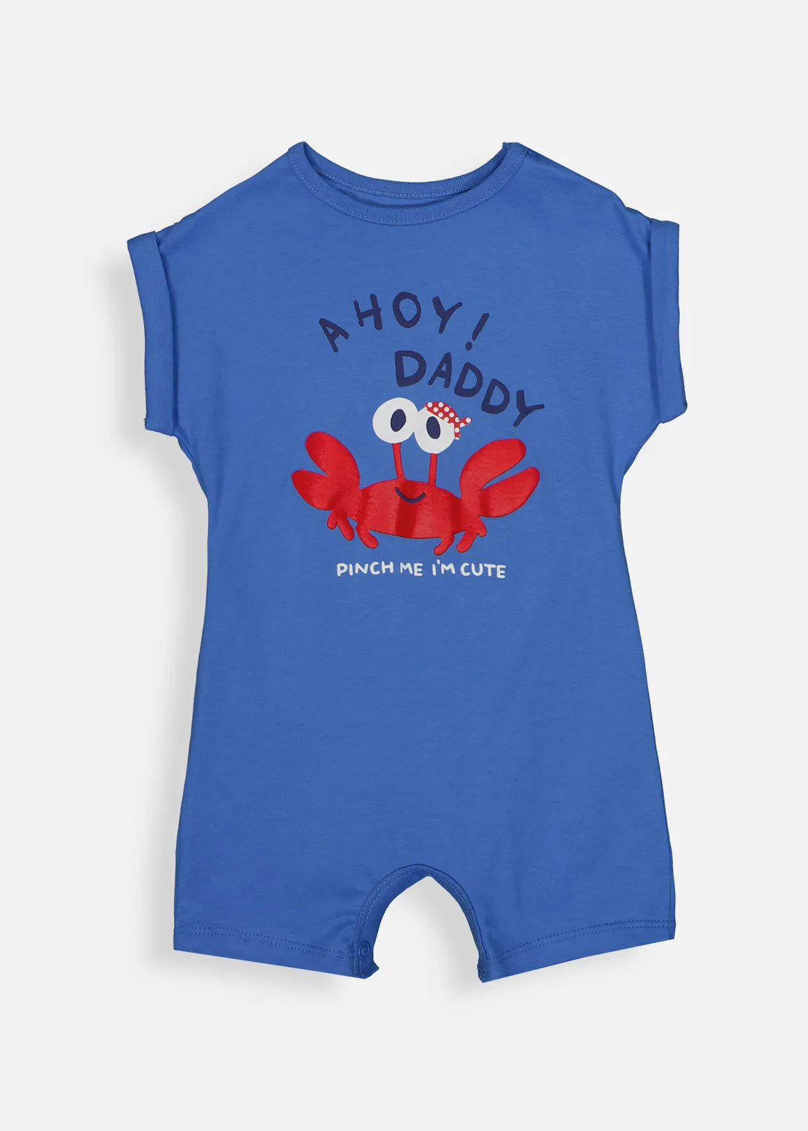 Ahoy Daddy Cotton Romper - BRIGHT BLUE
