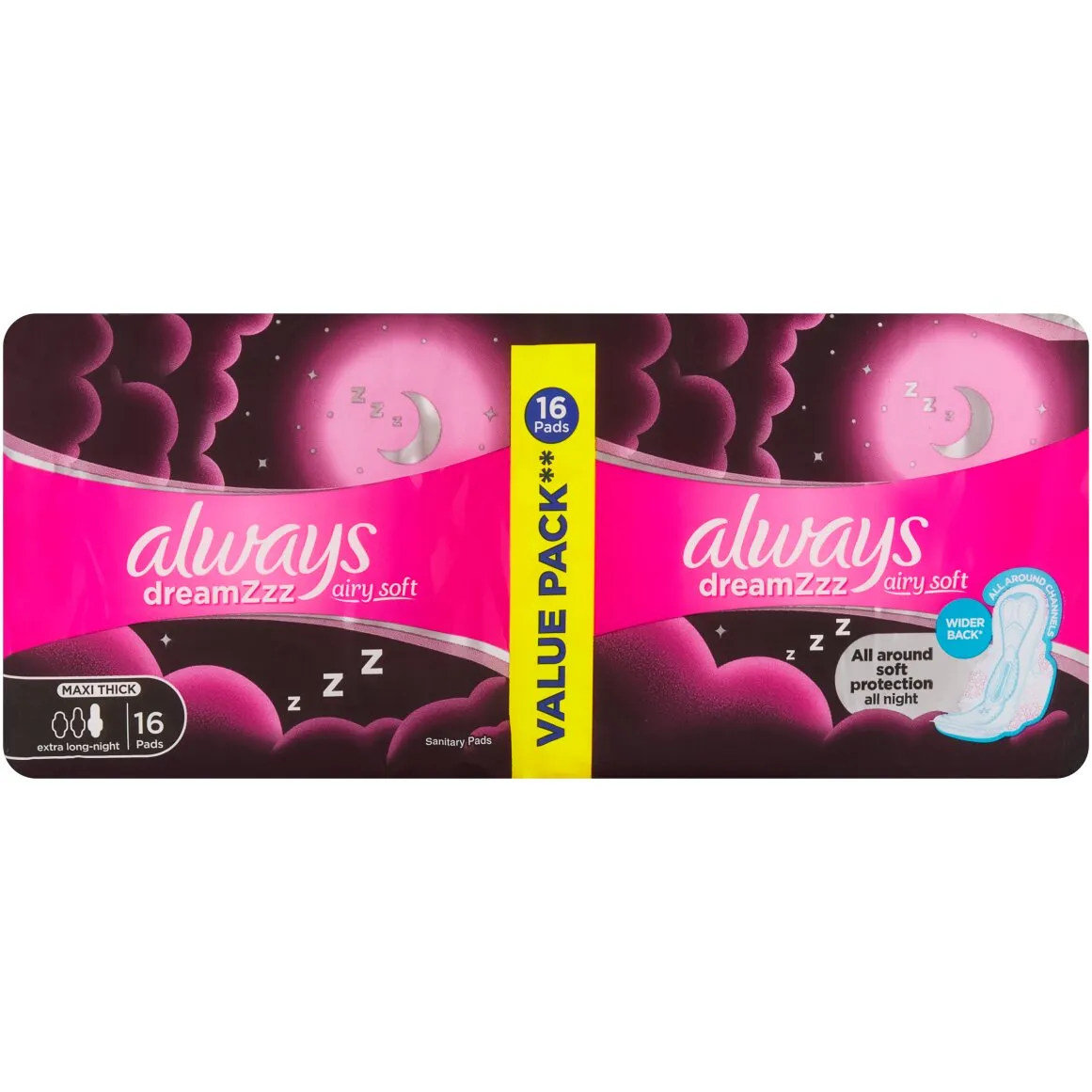 Always DreamZzz Airy Soft Maxi Thick Extra Long Sanitary Pads 16 pk