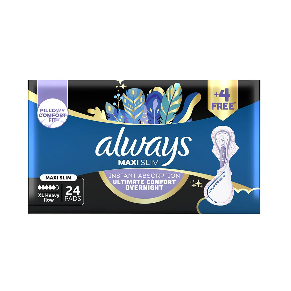 Always Night Maxi Slim Pads 24 pk