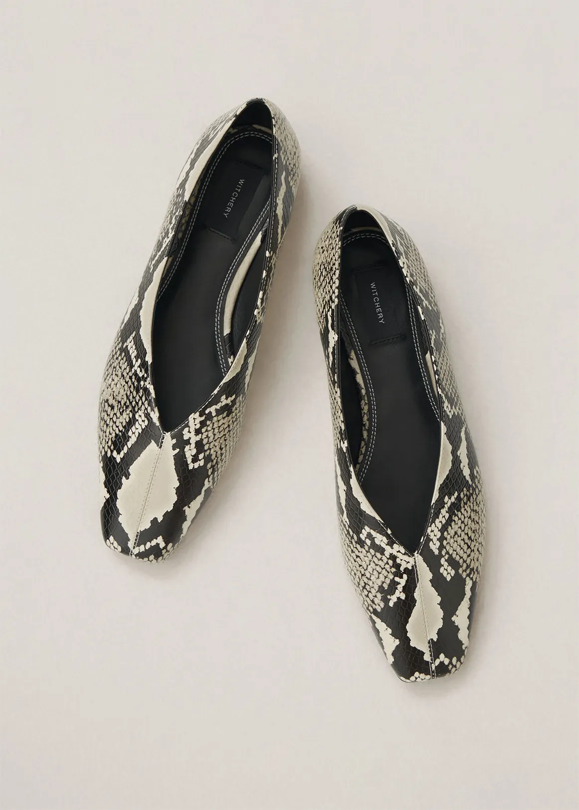 Andie Leather Flats - SNAKE MULTI
