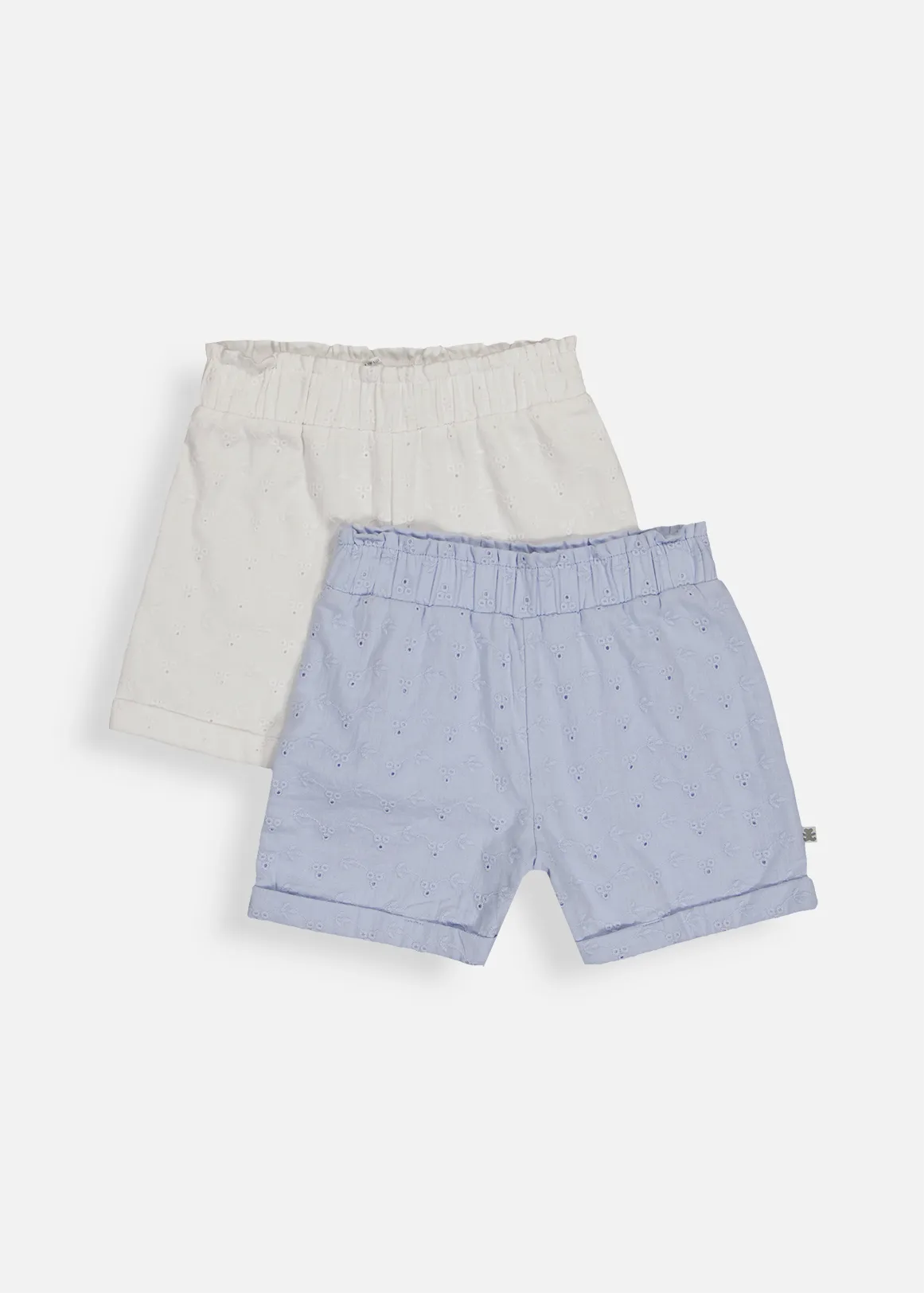 Anglaise Cotton Shorts 2 Pack - LIGHT BLUE