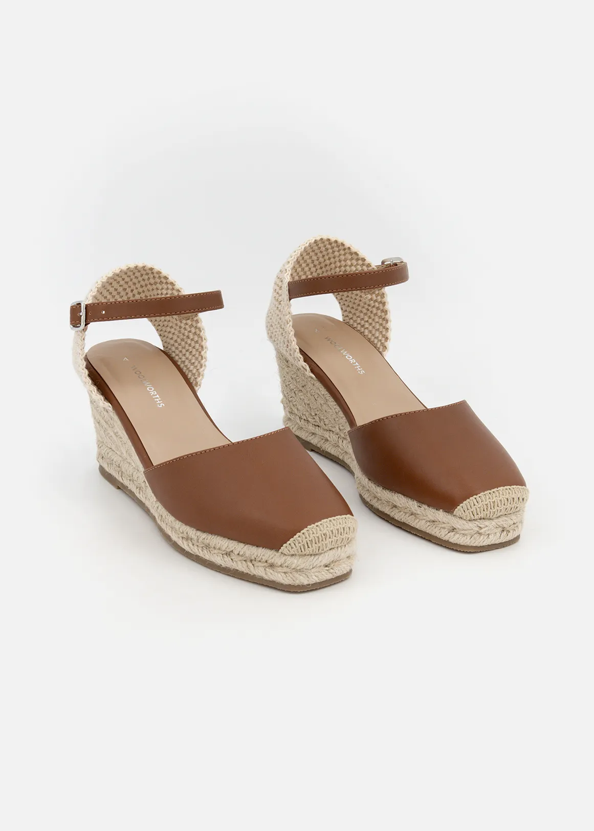 Ankle Strap Espadrille Wedges - TAN