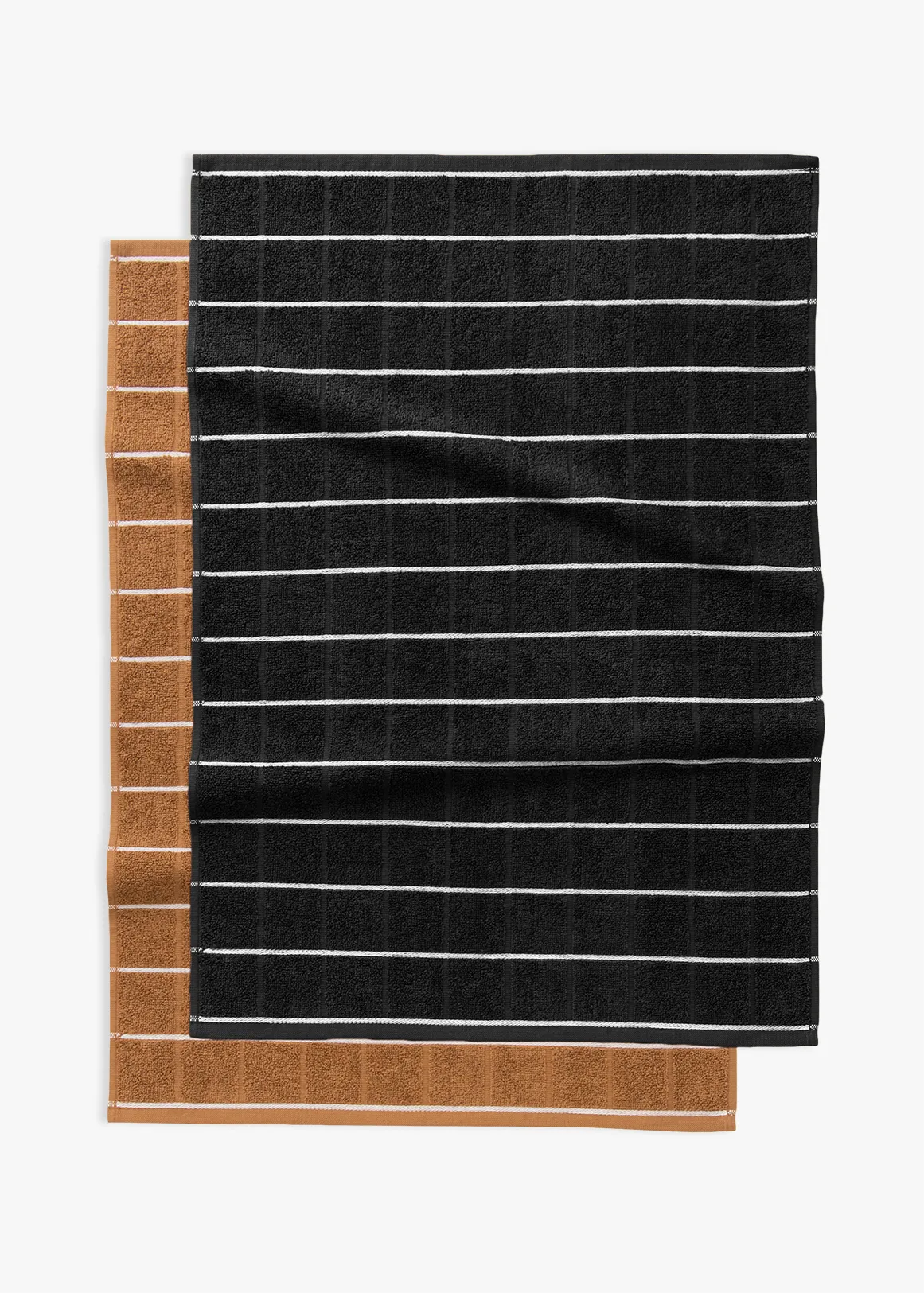 Anti-Bacterial Check Tea Towels 2 Pack - X BLACK