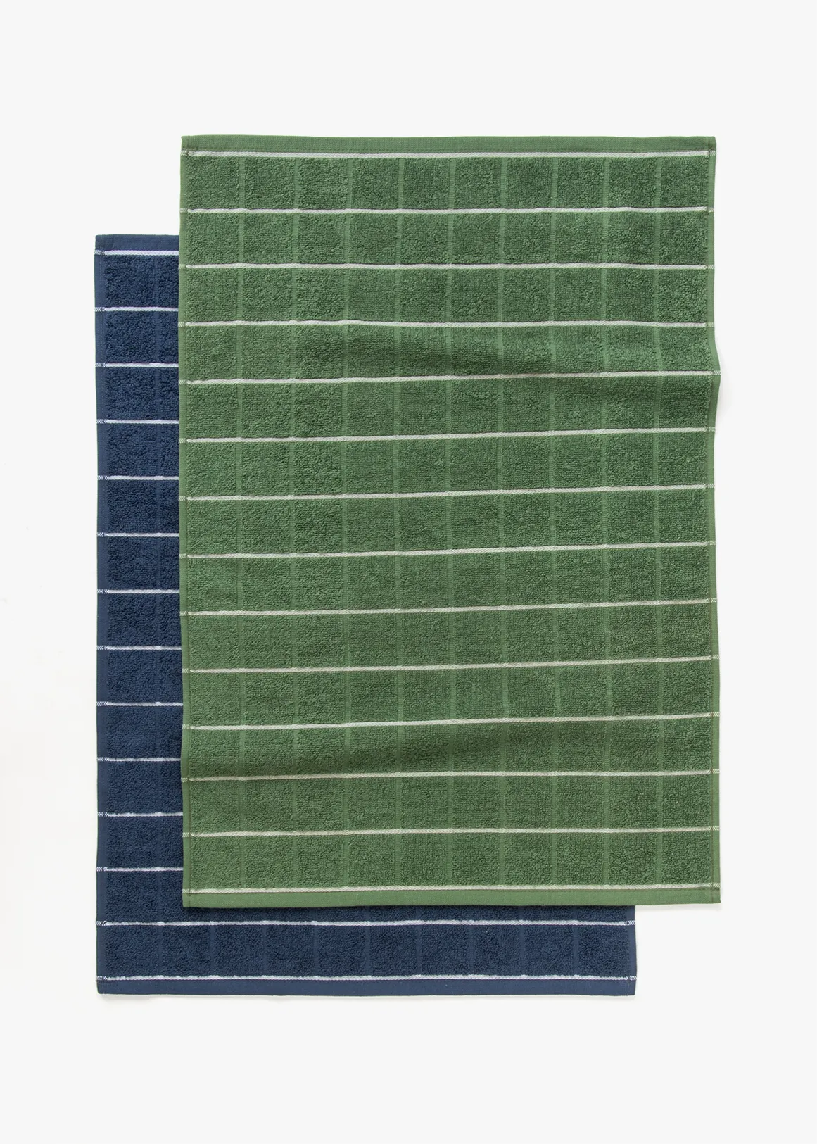 Anti-Bacterial Check Tea Towels 2 Pack - X KHAKI