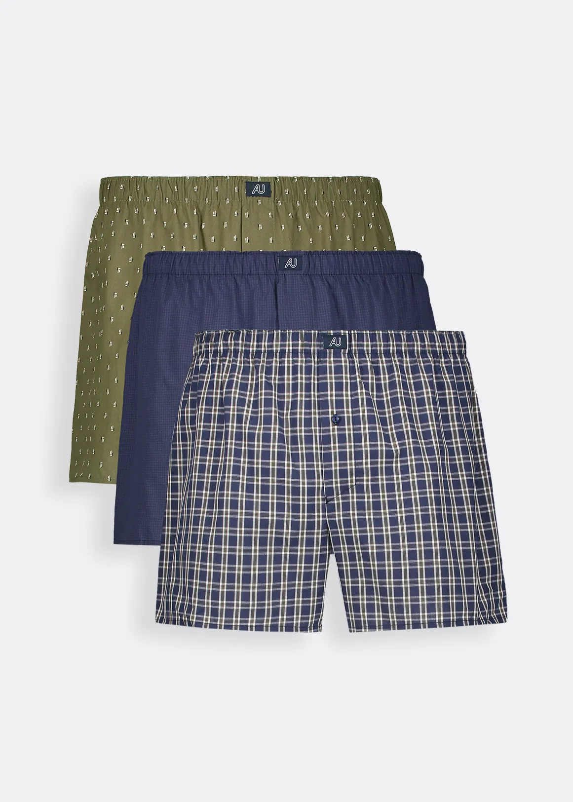 Assorted Cotton Boxers 3 Pack - X KHAKI