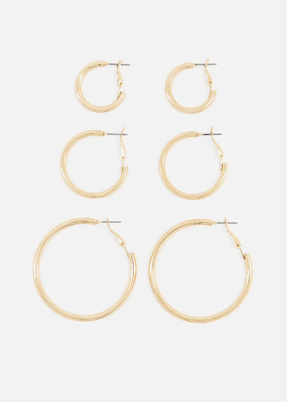 Assorted Hoop Earrings 3 Pack - GOLD
