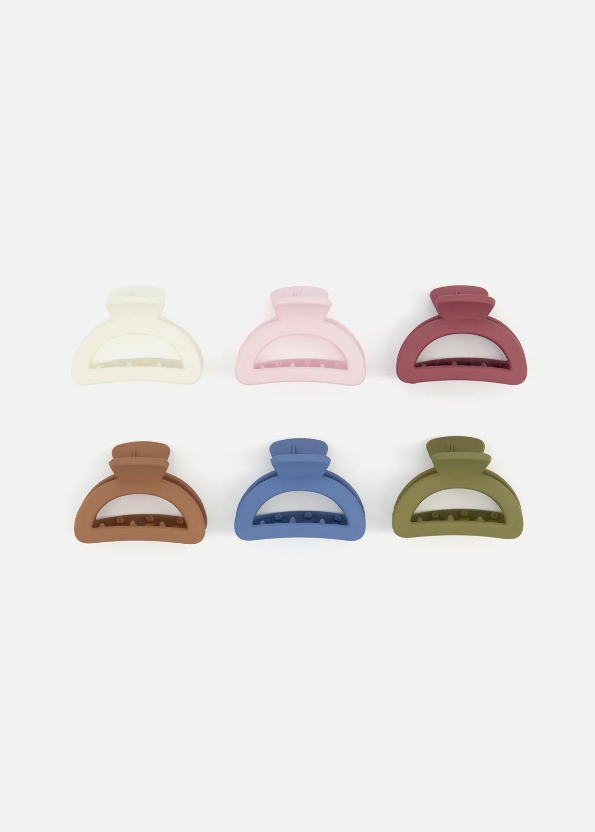 Assorted Matte Mini Hair Claws 6 Pack - MULTI