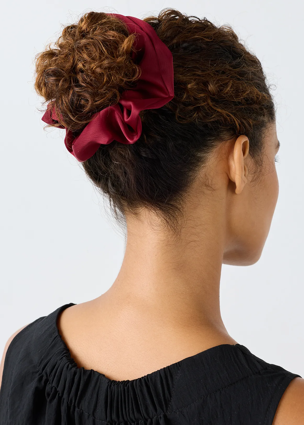 Assorted Satin Scrunchies 2 Pack - X BURGUNDY