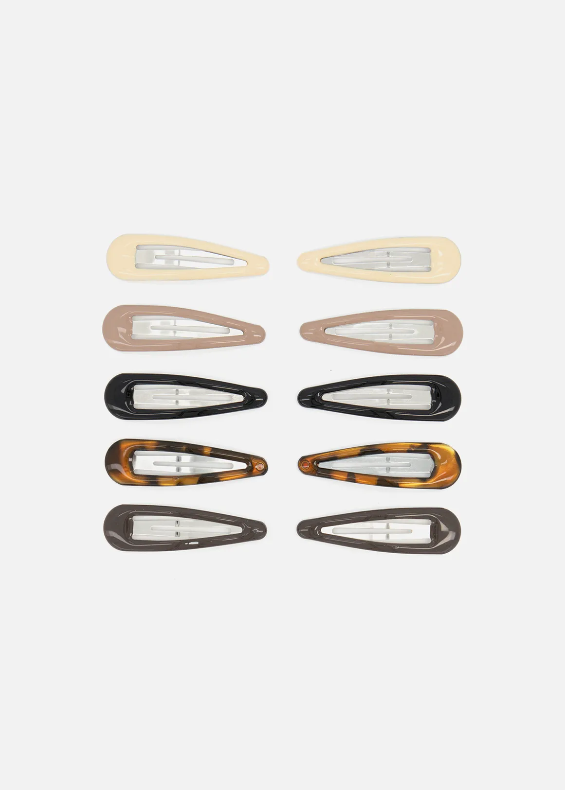 Assorted Snapper Hair Clips 10 Pack - MULTI
