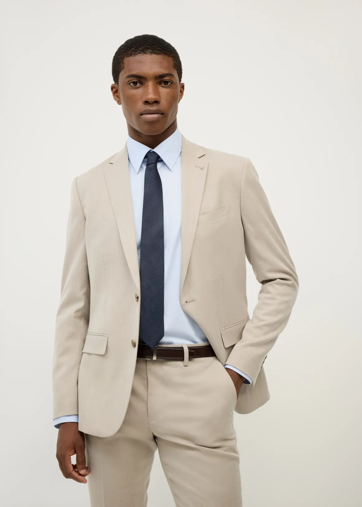 Aston Tailored Suit Jacket - FAWN