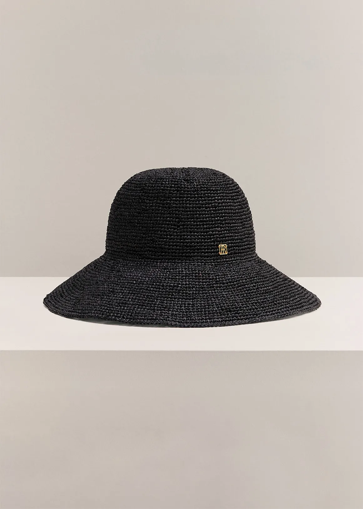 Audrey Raffia Sun Hat - BLACK