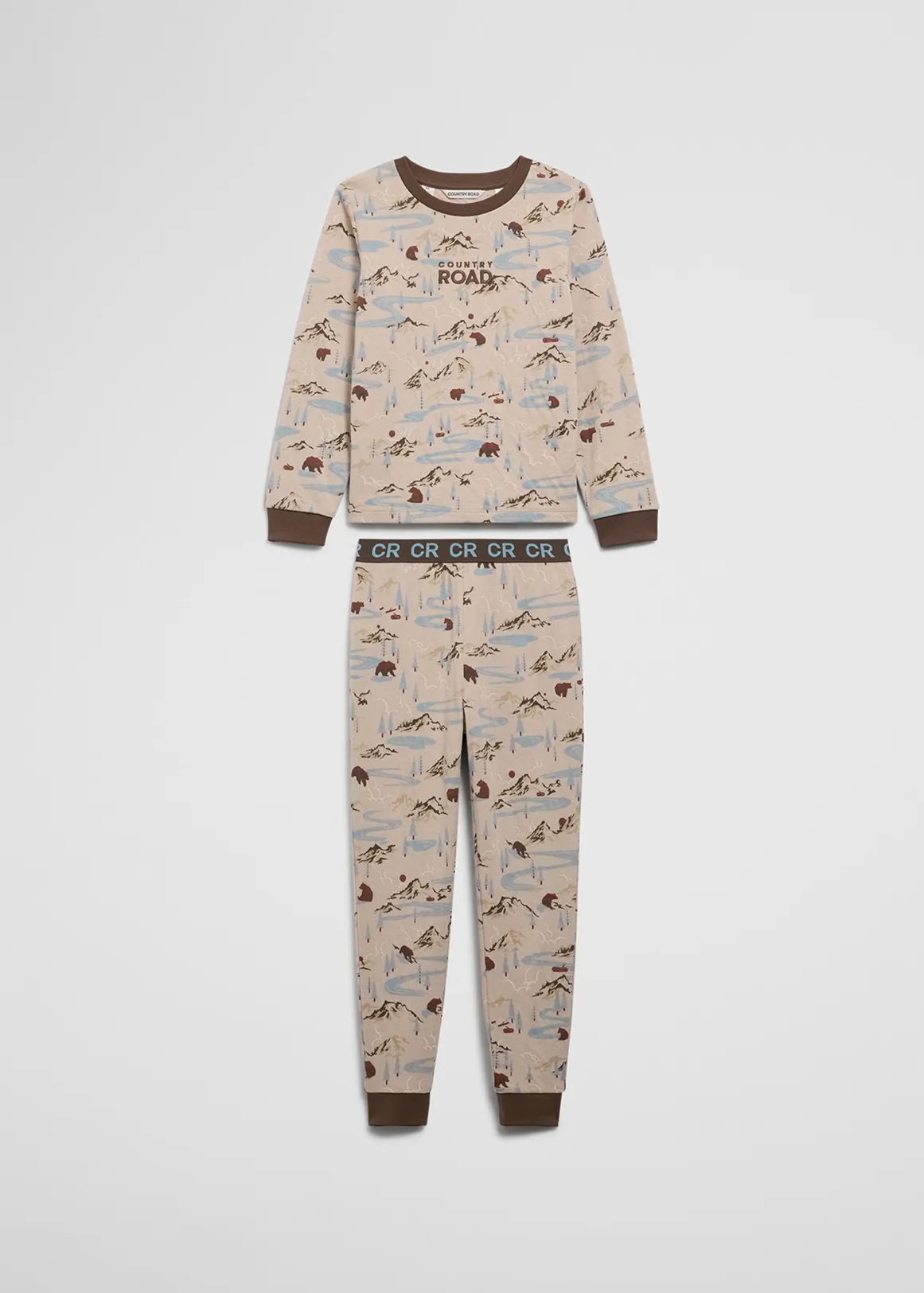 Australian Cotton Bear Print Pyjama - WAFER