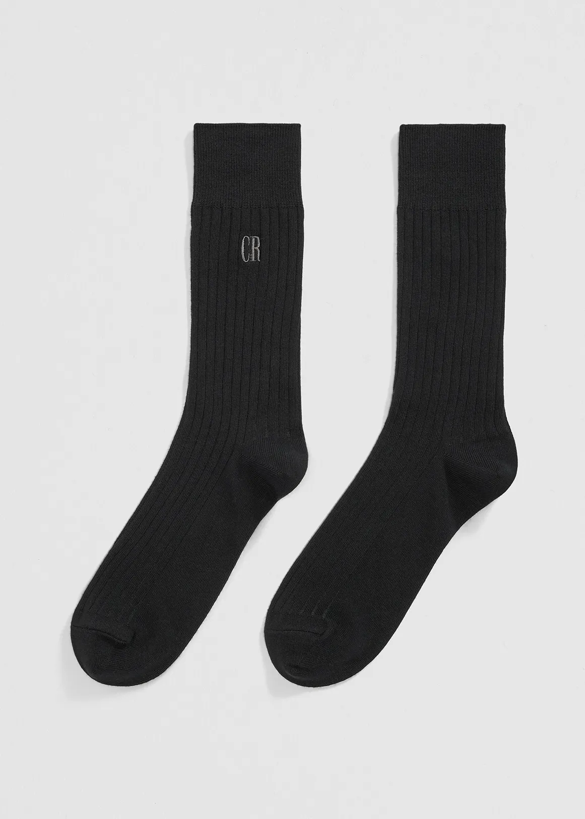 Australian Cotton Blend CR Rib Crew Sock - BLACK