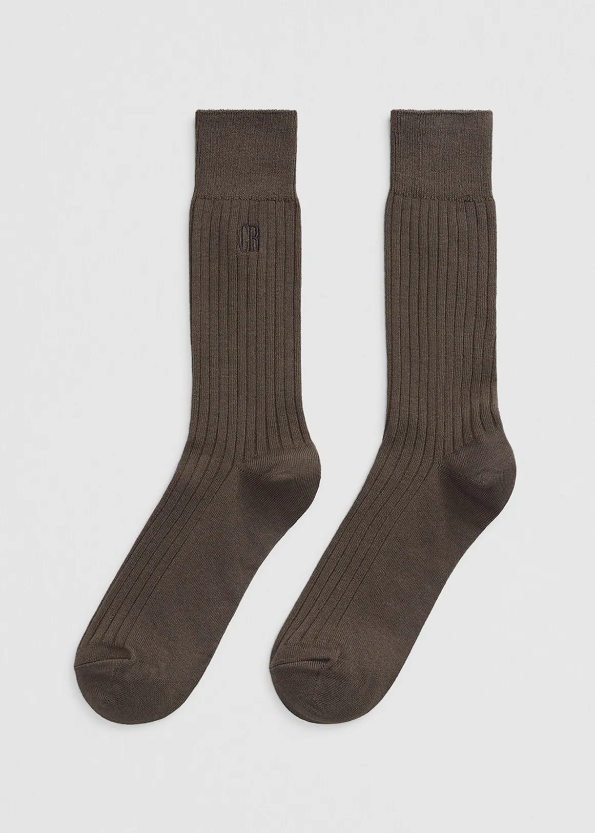 Australian Cotton Blend CR Rib Crew Sock - MUSHROOM