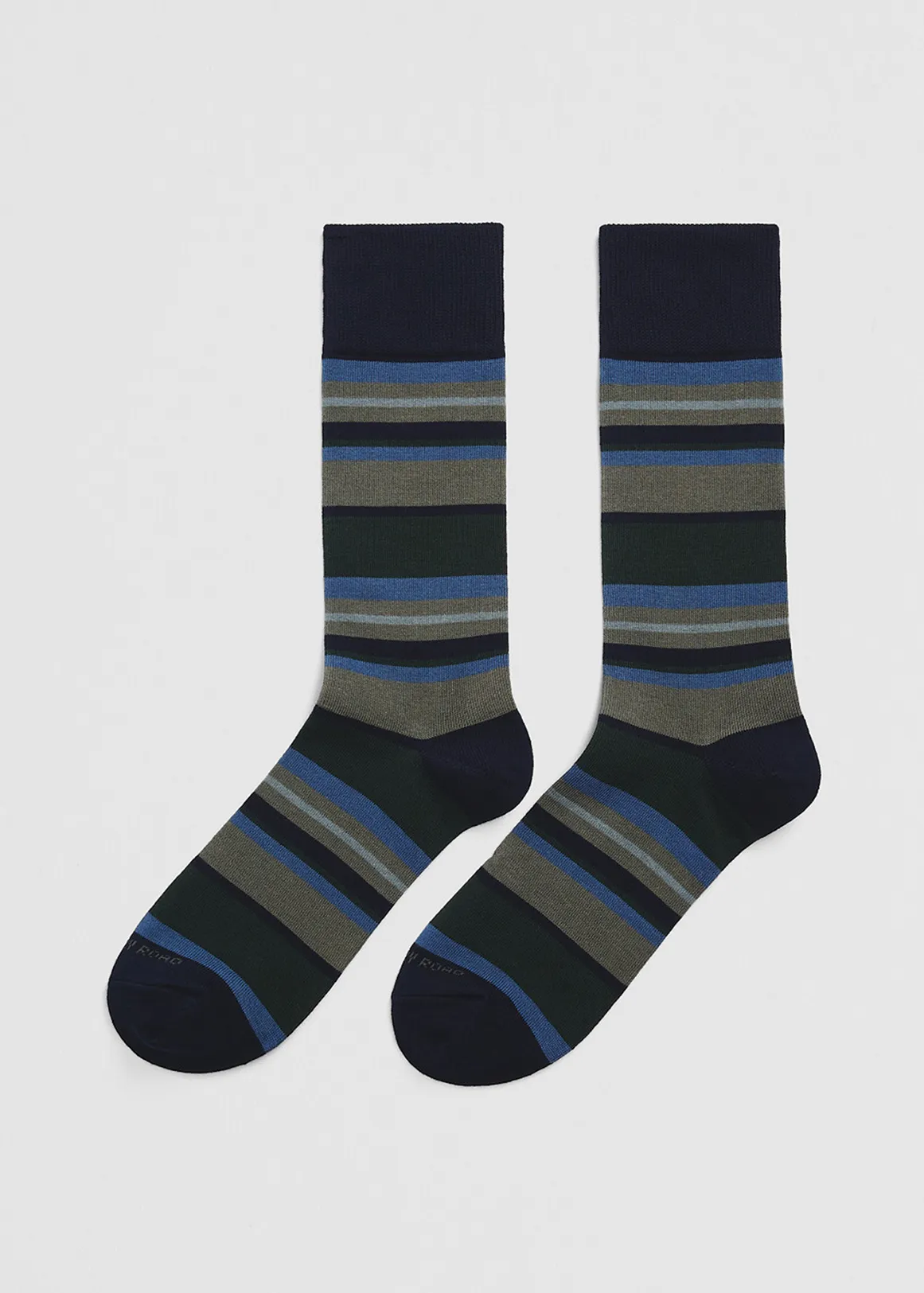 Australian Cotton Blend Stripe Sock - GREEN MULTI