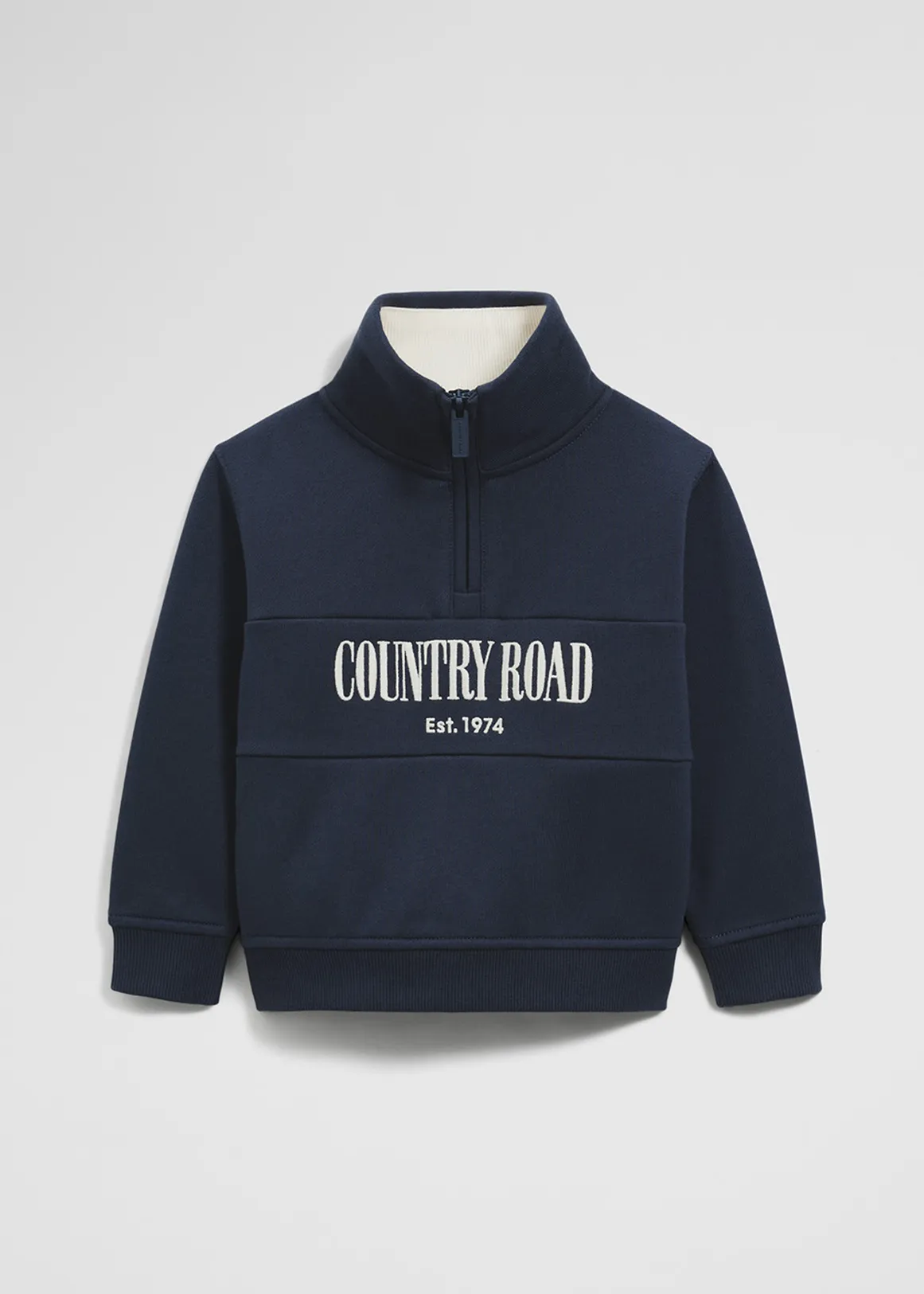 Australian Cotton Heritage Half Zip - NAVY