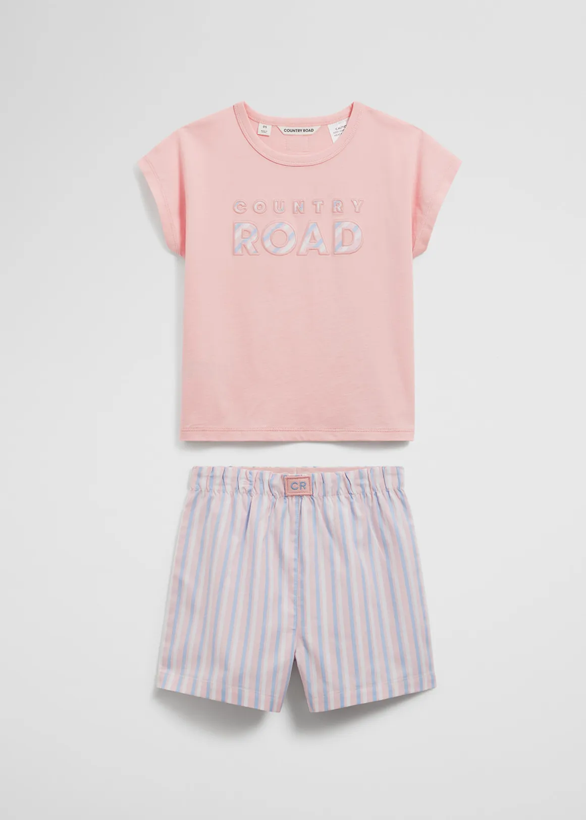 Australian Cotton Logo Boxer Pyjama Set - BLUSH PINK