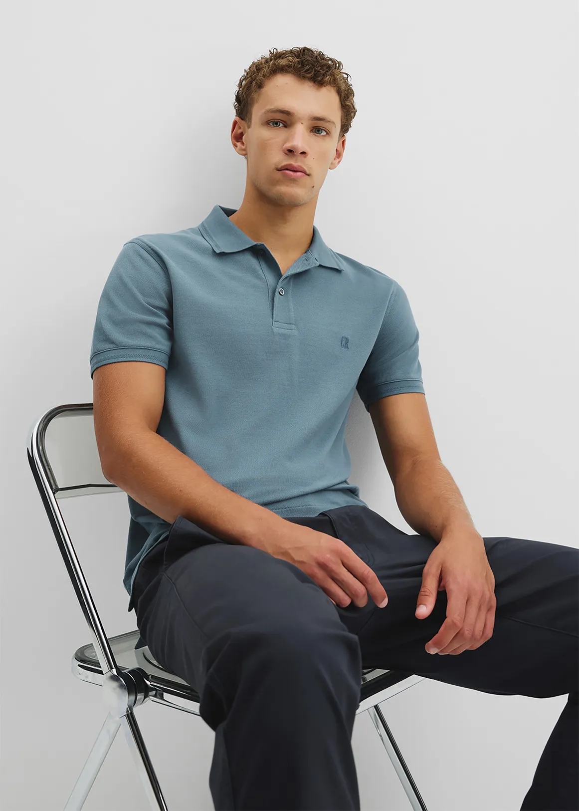 Australian Cotton Pique Polo - BLUE STONE