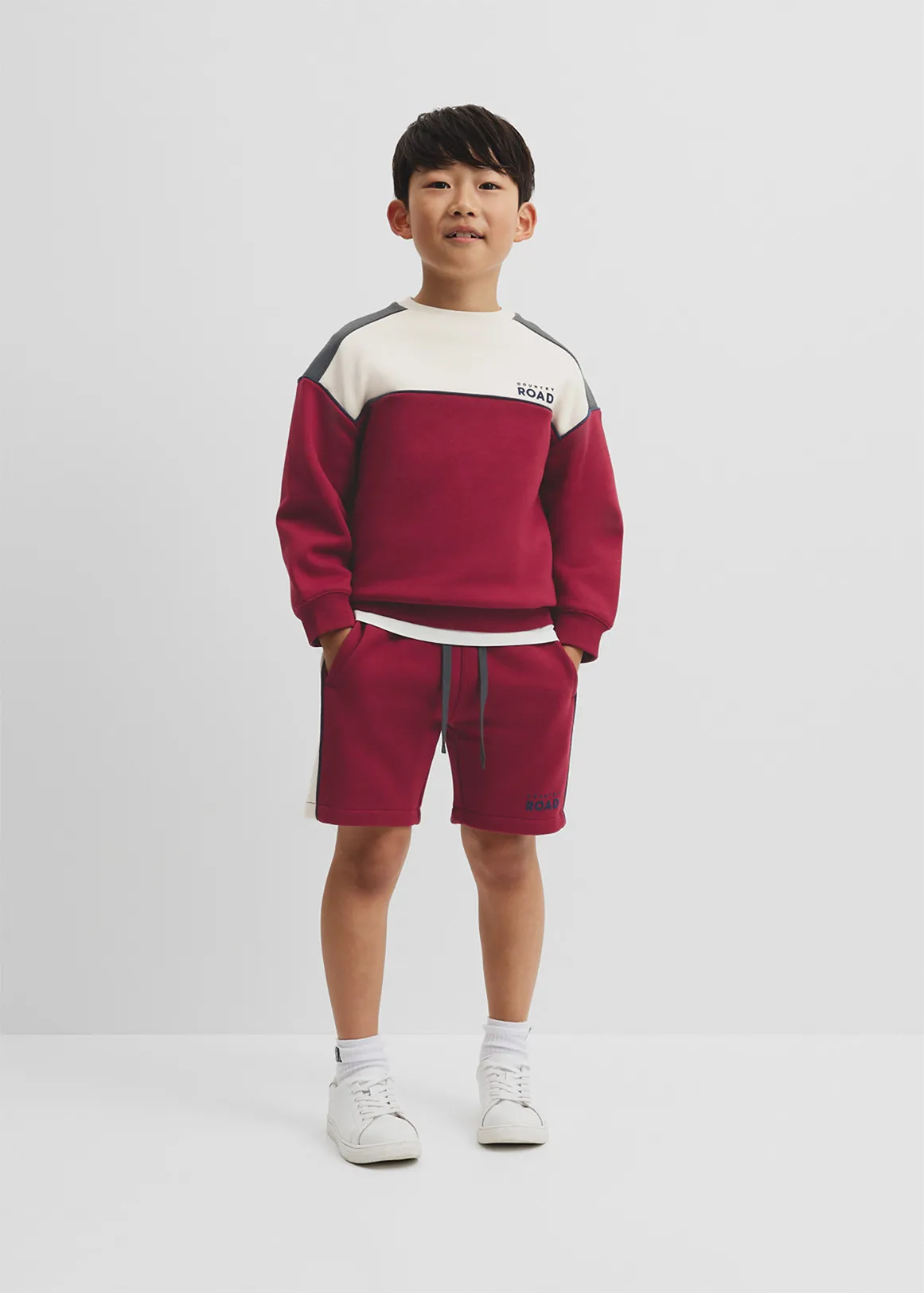 Australian Cotton Spliced Sweat - CURRANT