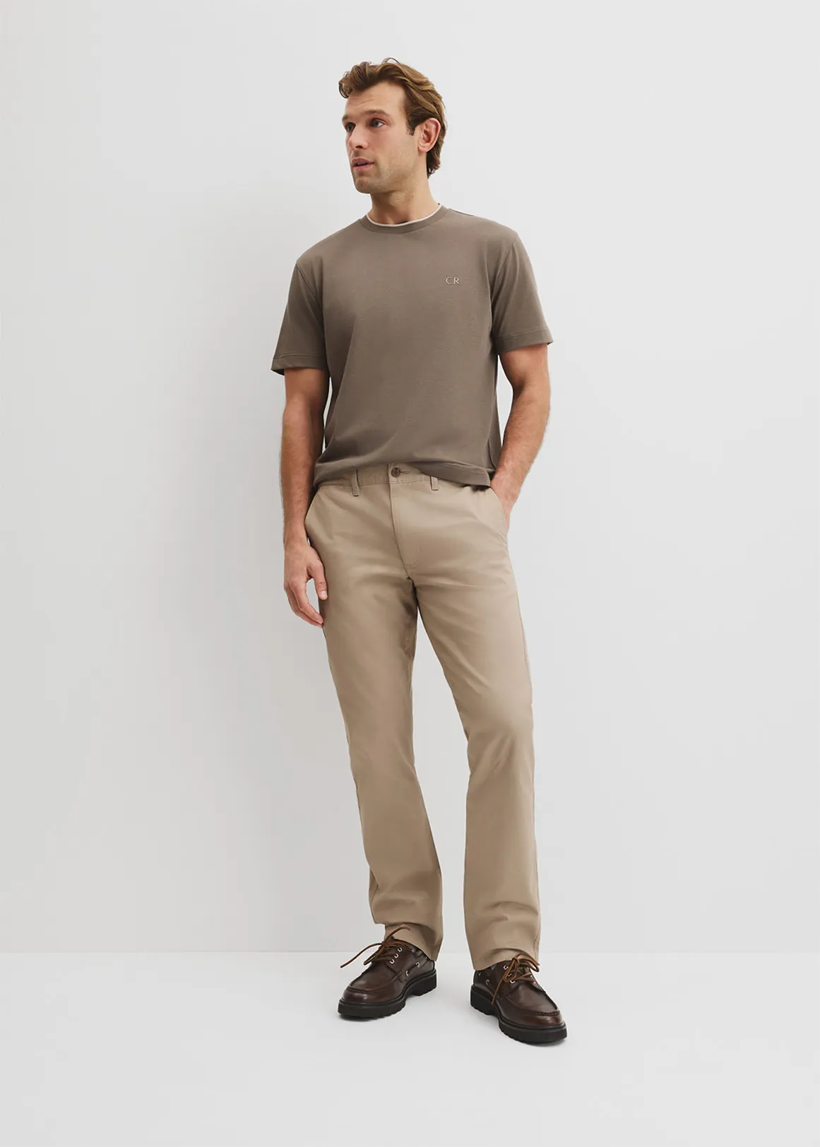 Australian Cotton Tapered Fit Stretch Chino - BIRCH1