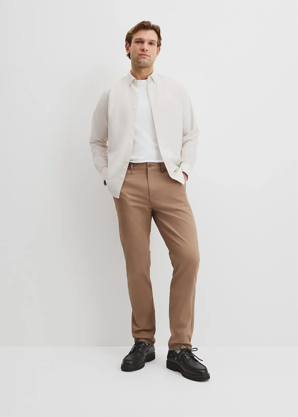Australian Cotton Tapered Fit Stretch Chino - TAN