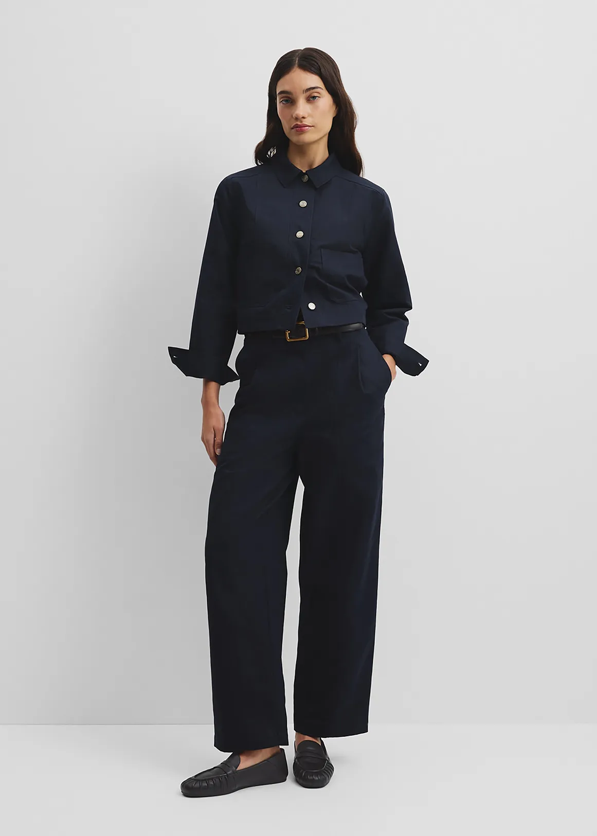 Australian Cotton Tapered Twill Pant - TWILIGHT1