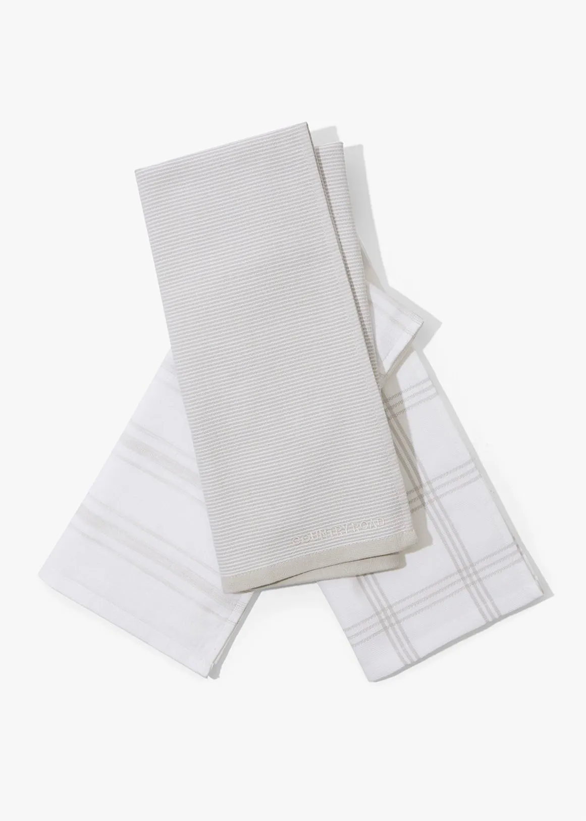 Australian Cotton Xave Tea Towel Pack of 3 - PALE GREY