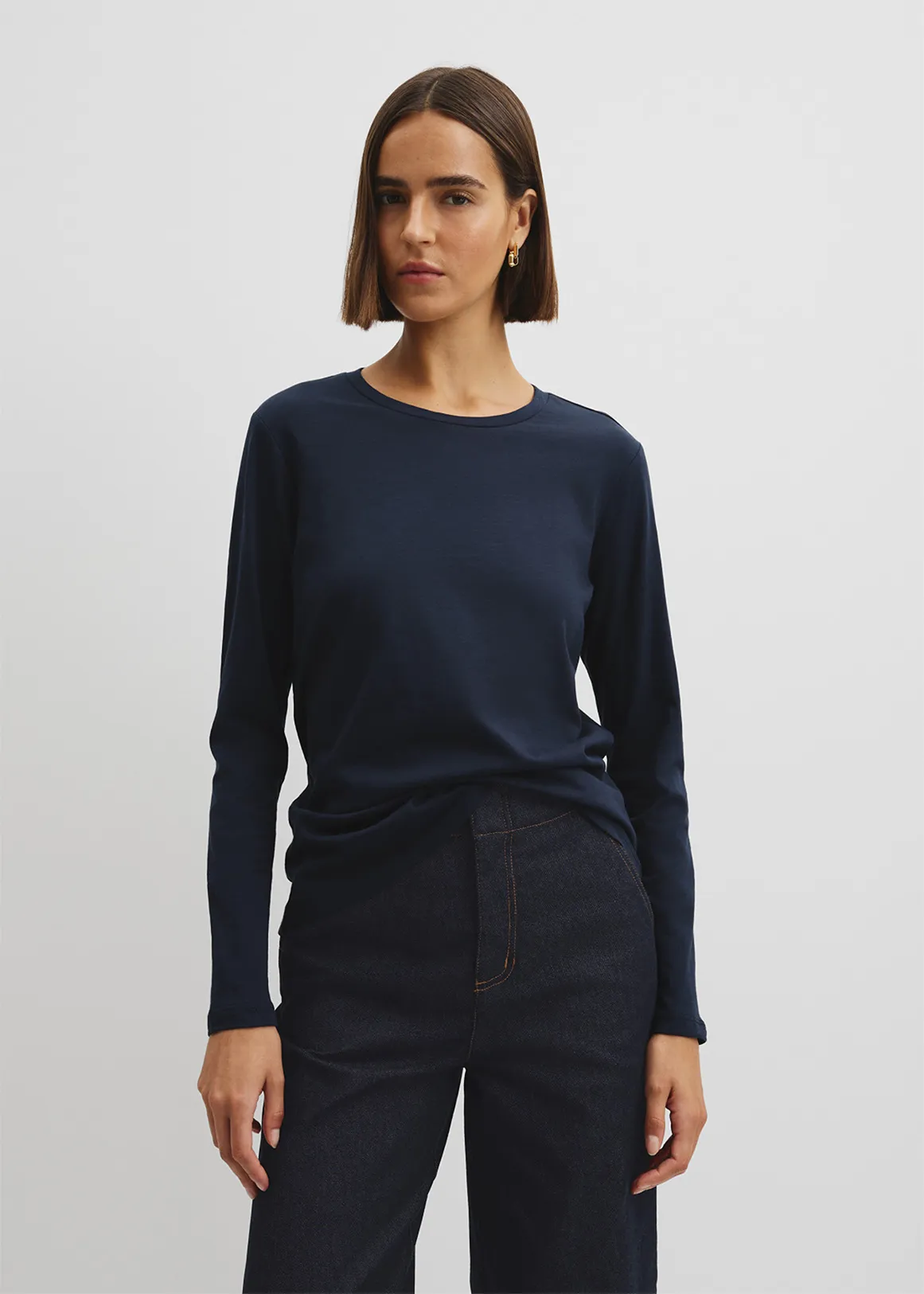 Australian Good Earth Cotton Textured Slub T-Shirt - INK