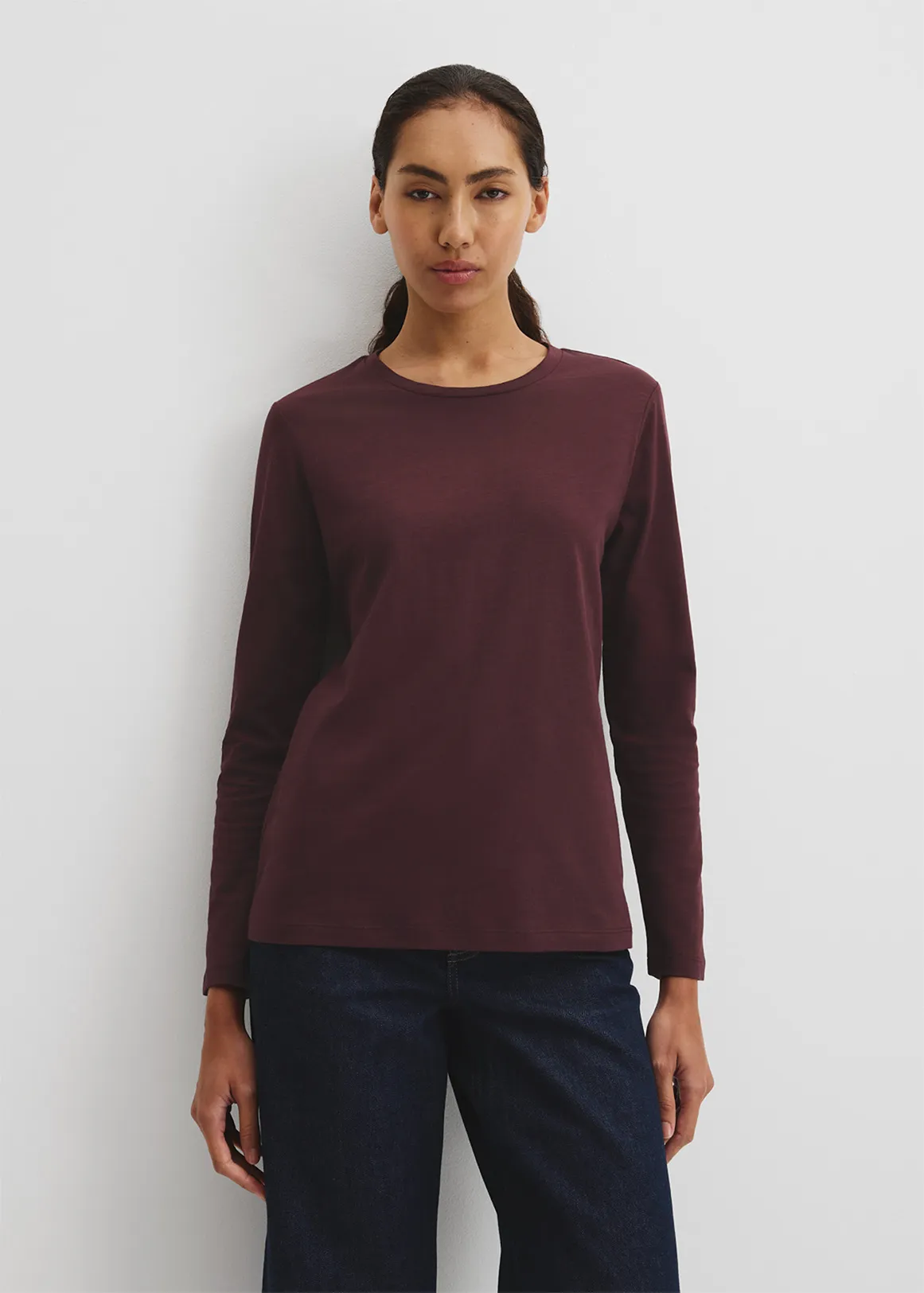 Australian Good Earth Cotton Textured Slub T-Shirt - PLUM