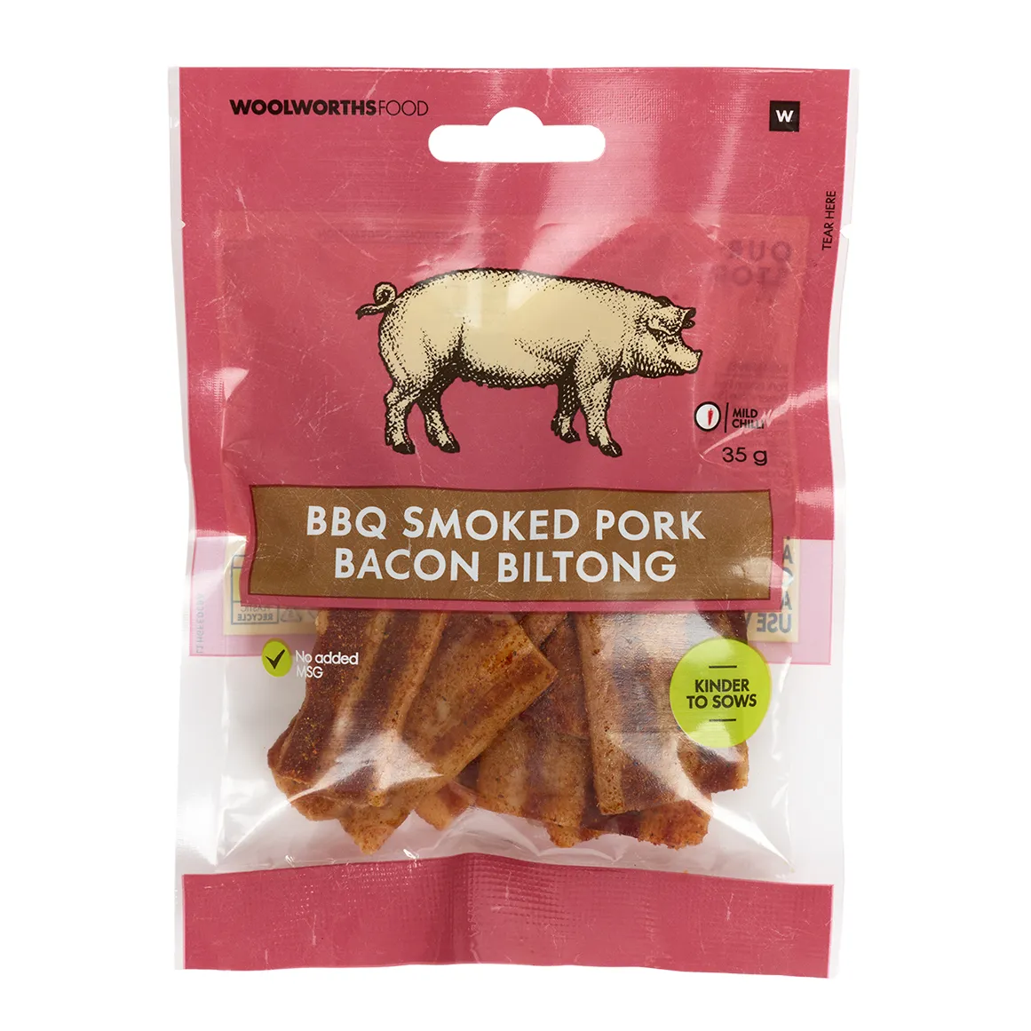 BBQ Smoked Pork Bacon Biltong 35 g