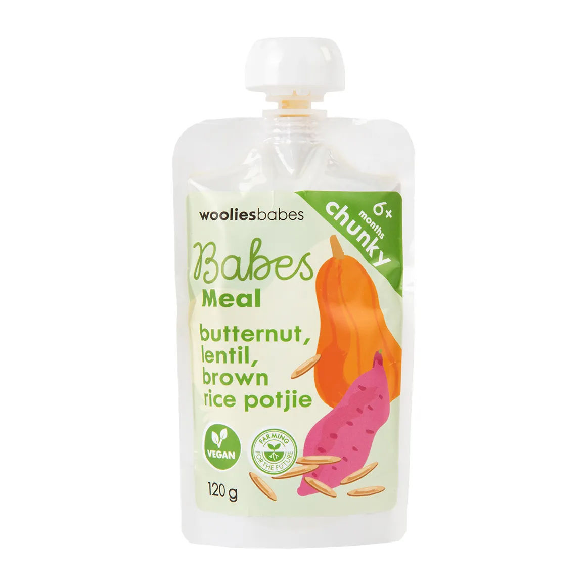 Babes Butternut, Lentil and Brown Rice Potjie Meal 120 g - Wooliesbabes