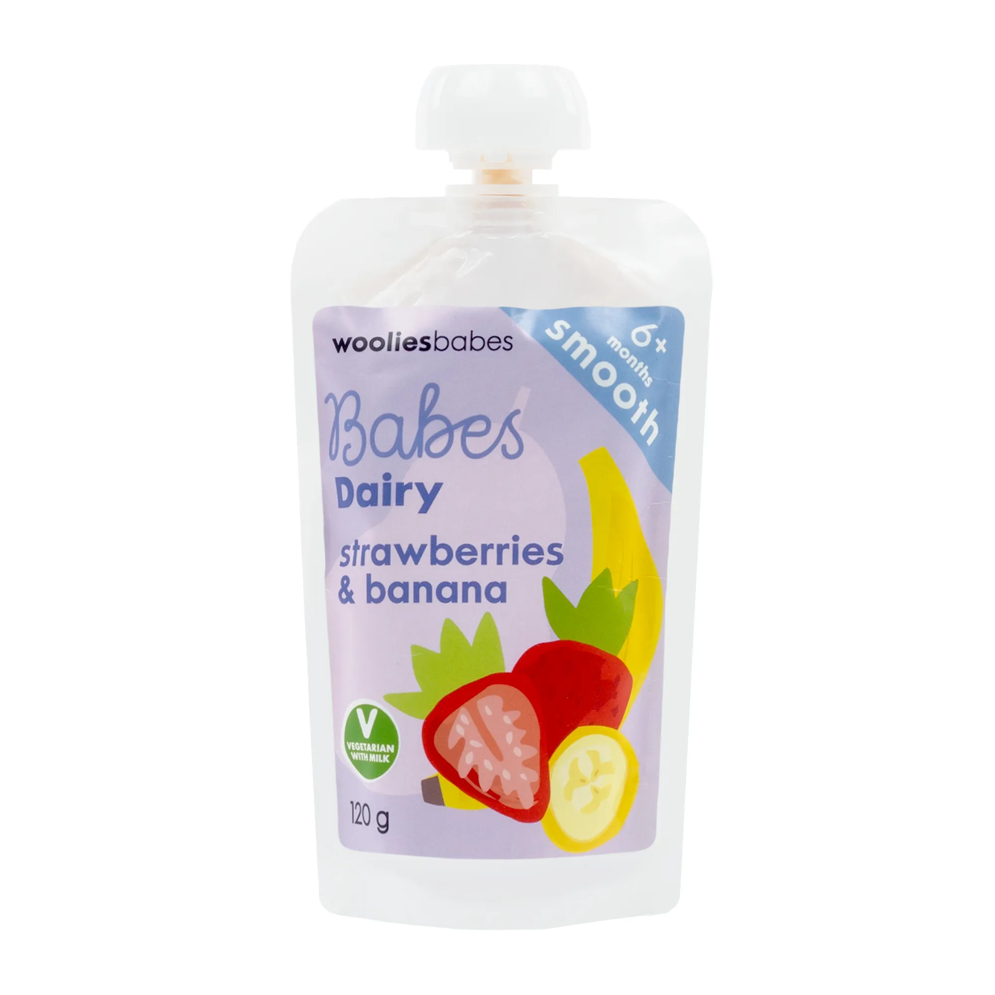 Babes Dairy with Strawberries and Banana 120 g - Wooliesbabes