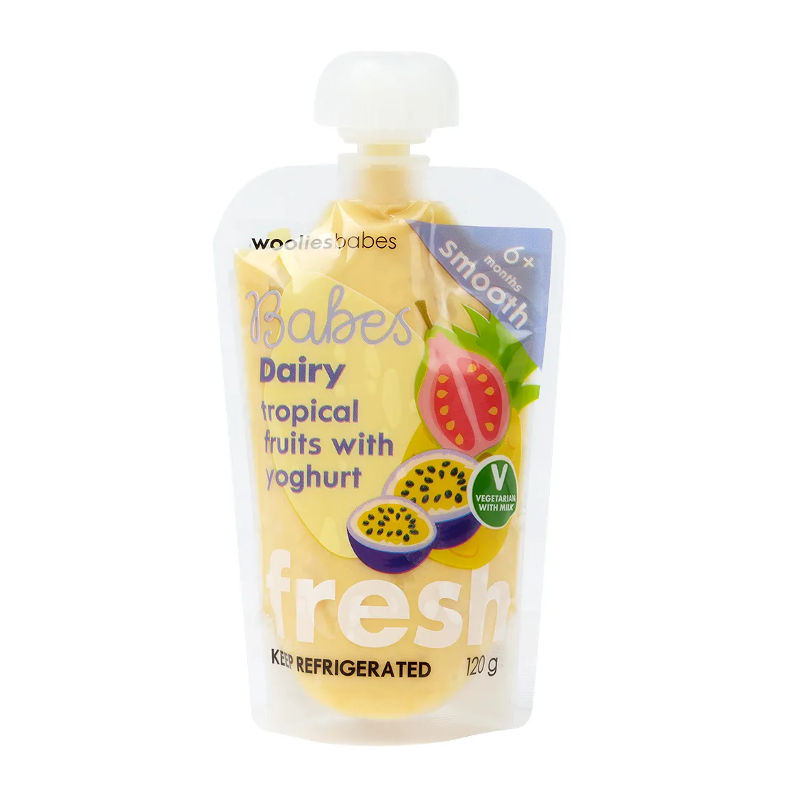 Babes Fresh Tropical Fruits with Yoghurt 120 g - Wooliesbabes