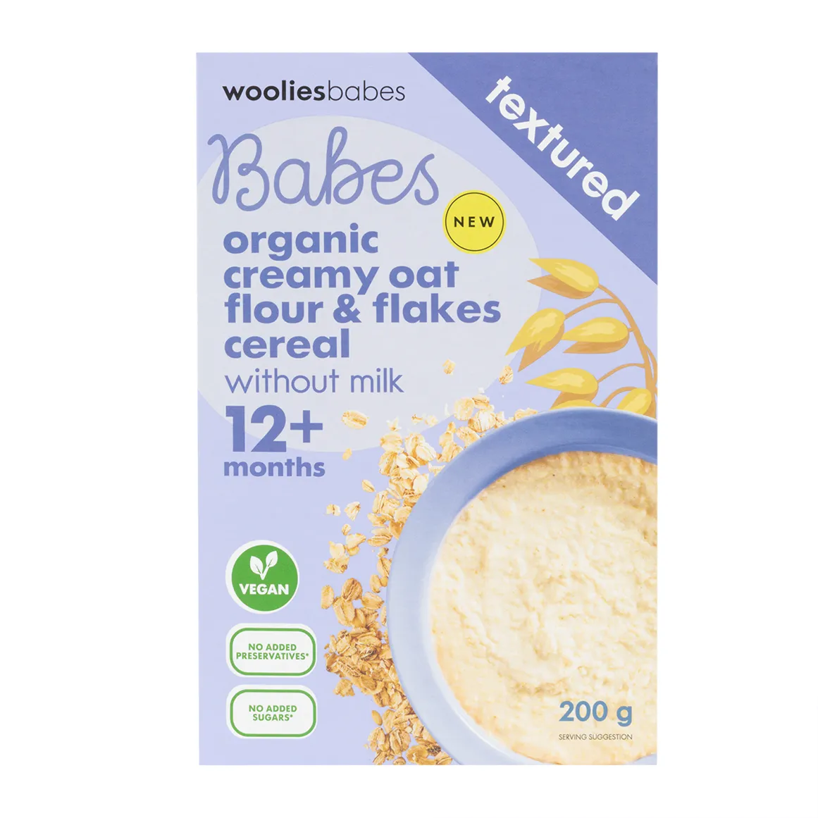 Babes Organic Creamy Oat Flour and Flakes Cereal From 12 Months 200 g