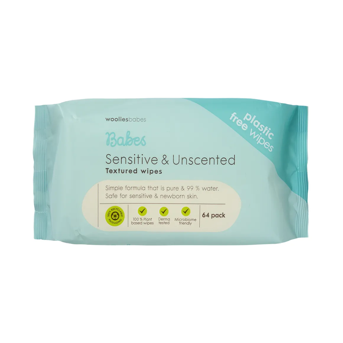 Babes Sensitive and Unscented Textured Wipes 64 pk - Wooliesbabes
