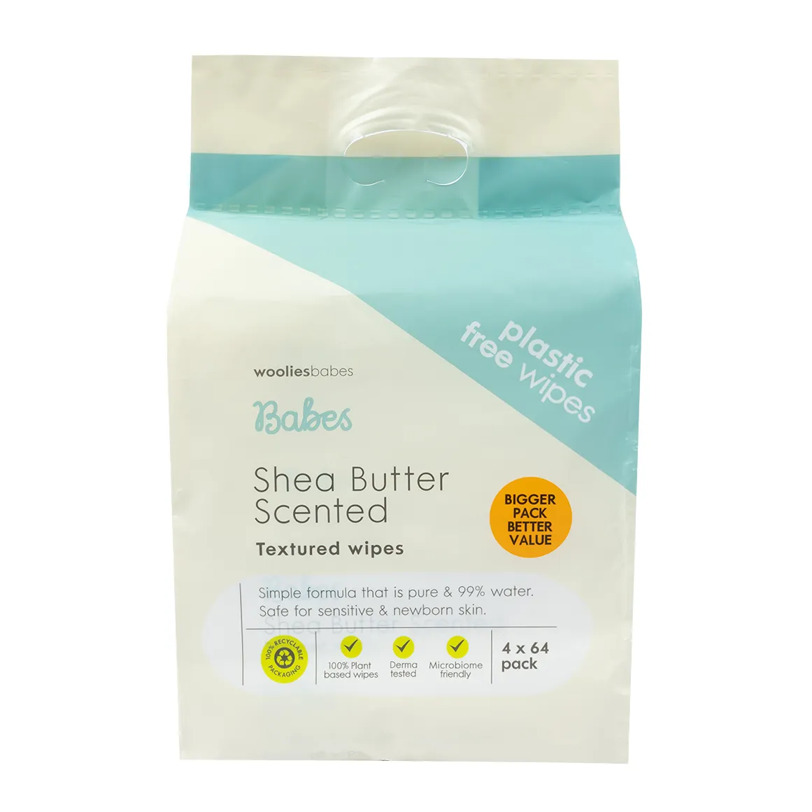 Babes Shea Butter Scented Textured Wipes 4 x 64 pk - Wooliesbabes