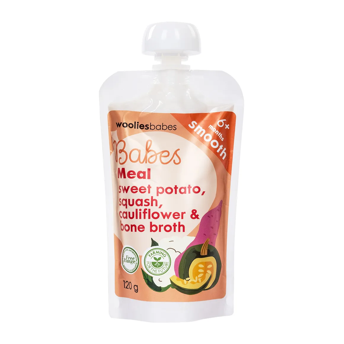 Babes Sweet Potato, Squash, Cauliflower and Bone Broth 120 g - Wooliesbabes