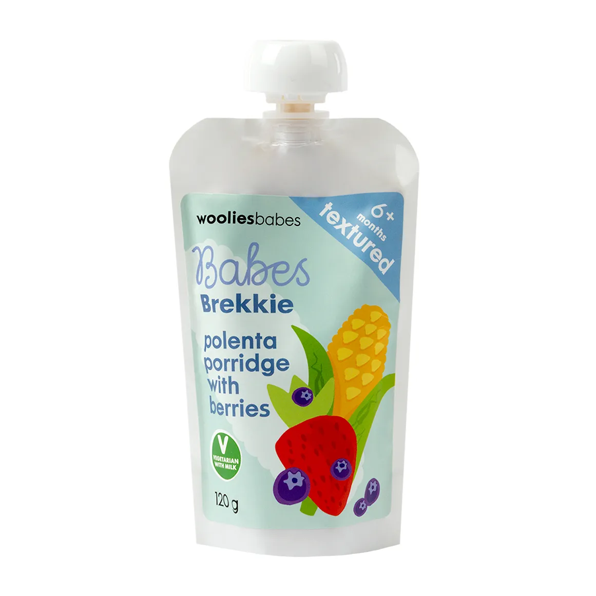 Babes Textured Breakfast Polenta Porridge with Berries 120 g - Wooliesbabes