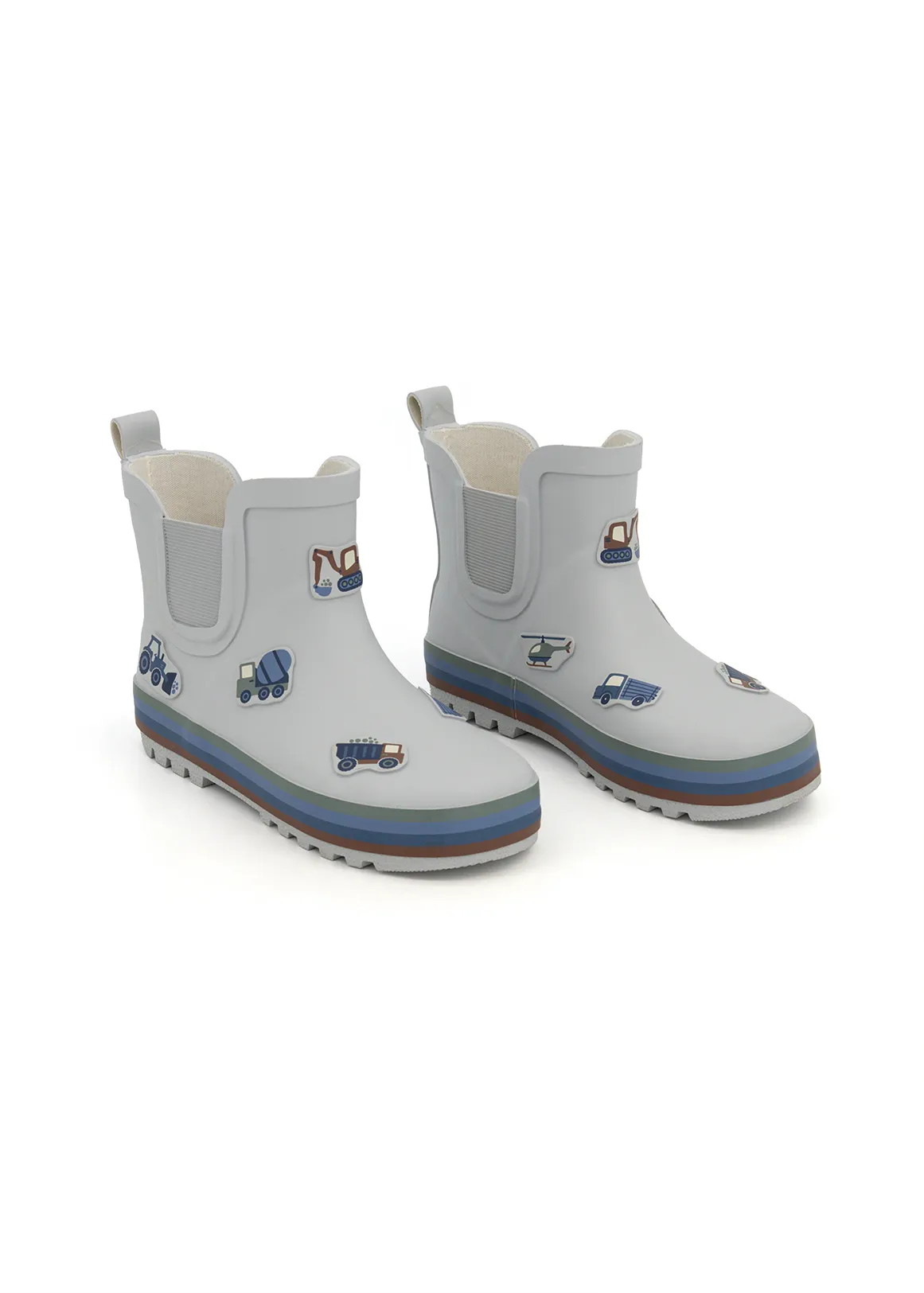 Badges Short Wellingtons (Size 5-13) Younger Boy - GREY