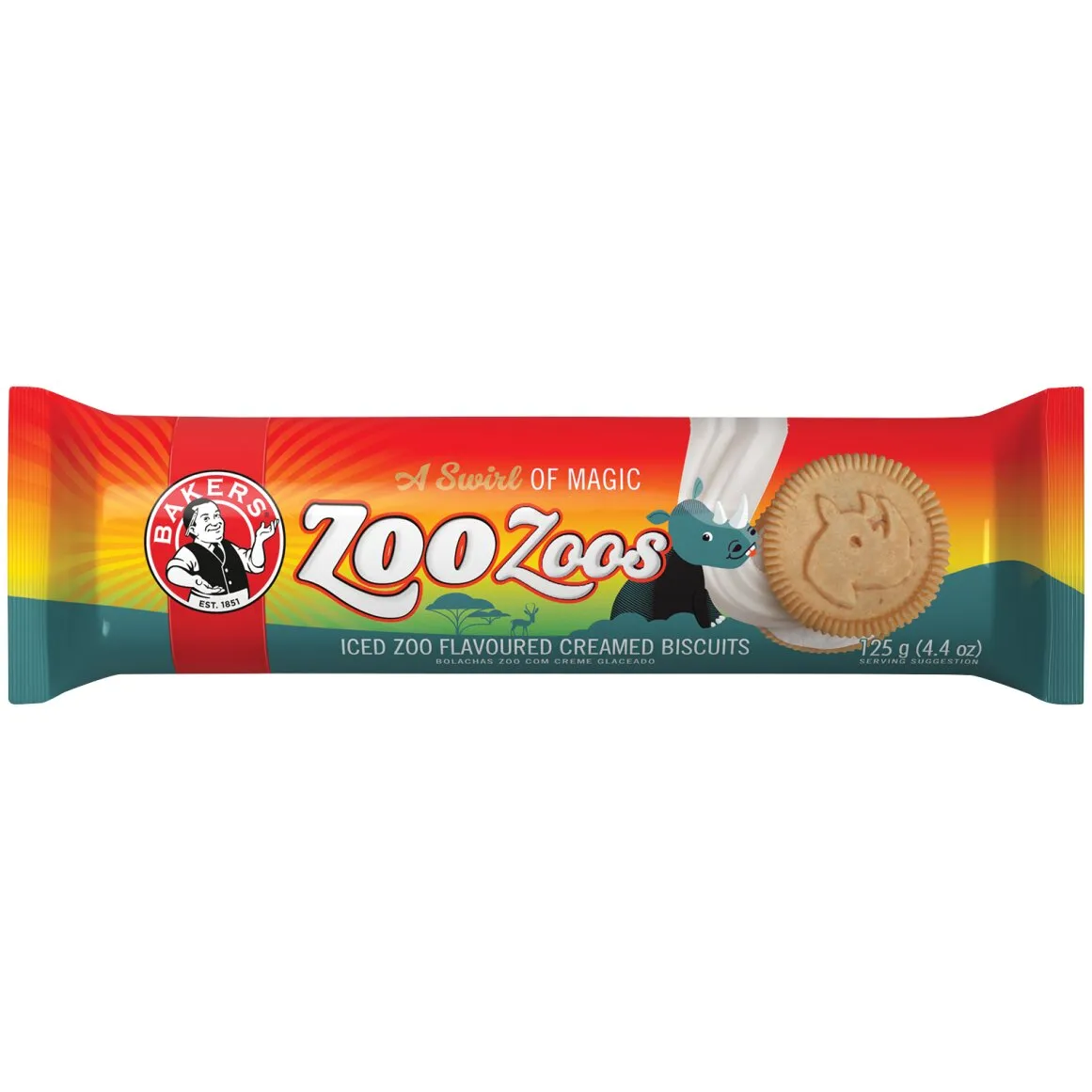 Bakers Zoo Zoos Sandwich Biscuits 125 g
