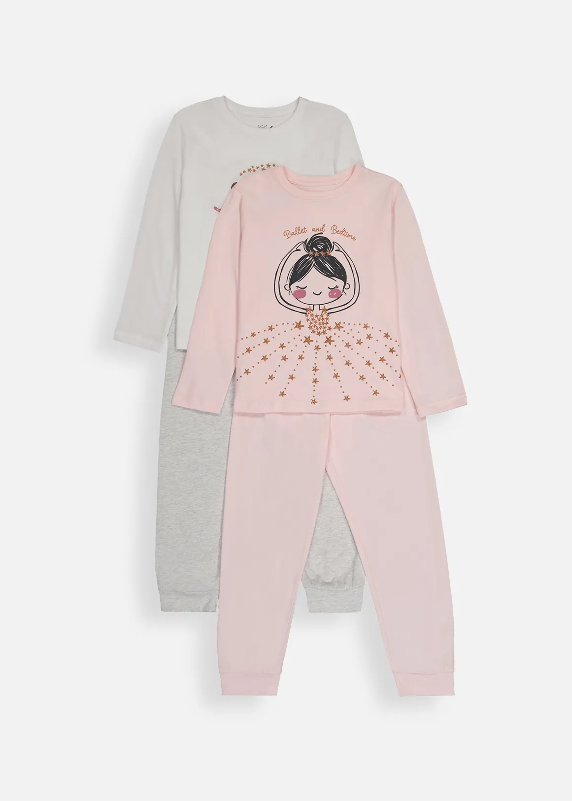 Ballerina Cotton Pyjamas 2 Pack - X PINK