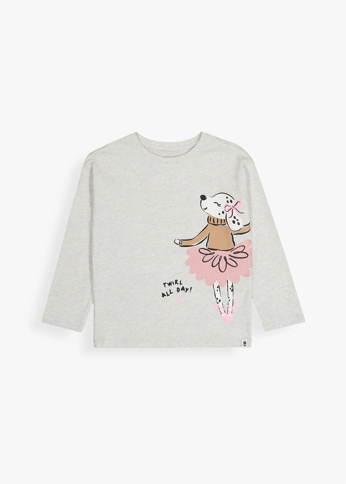 Ballerina Dog Cotton T-shirt - X GREY MELANGE