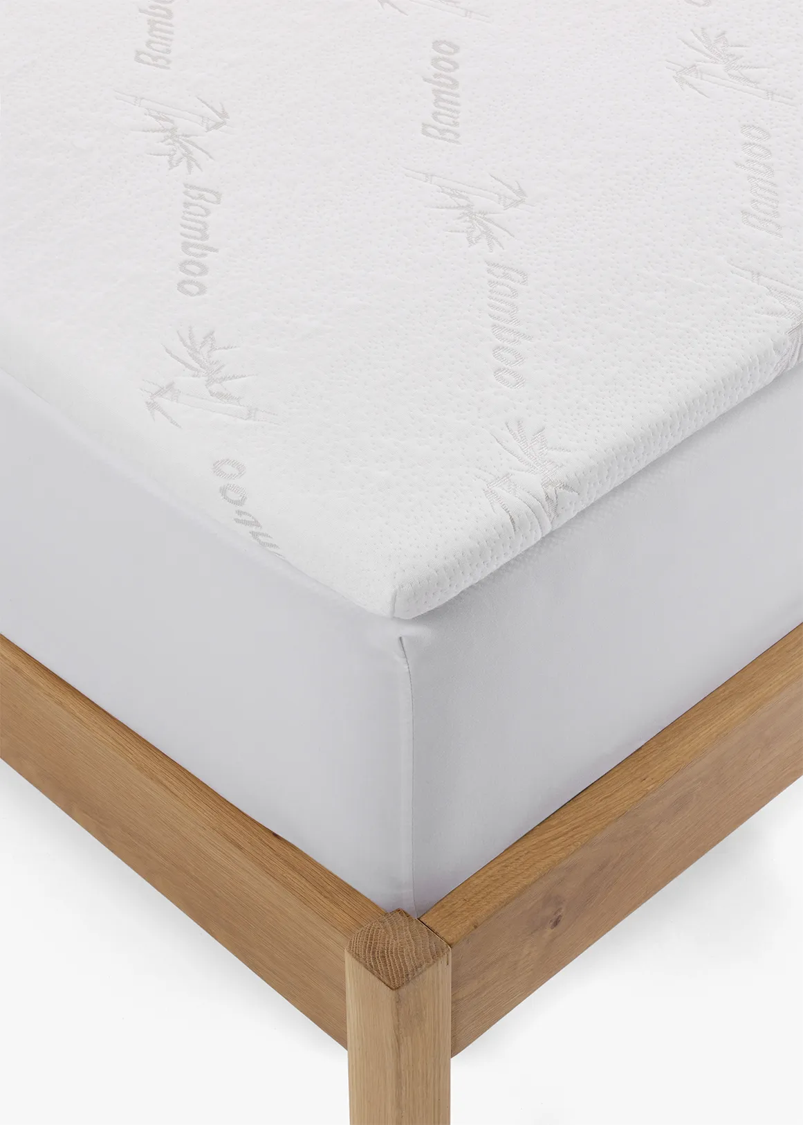 Bamboo Memory Foam Mattress Topper - WHITE