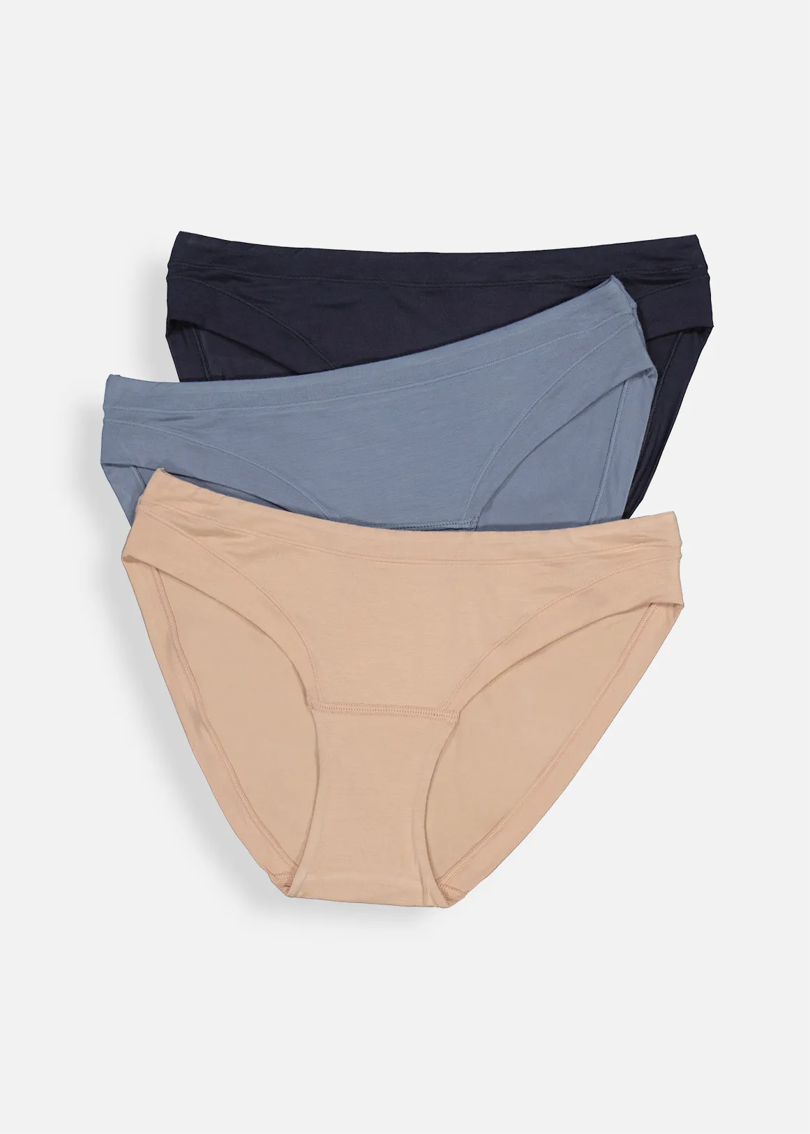 Bamboo Stretch Bikinis 3 Pack - X BLUE