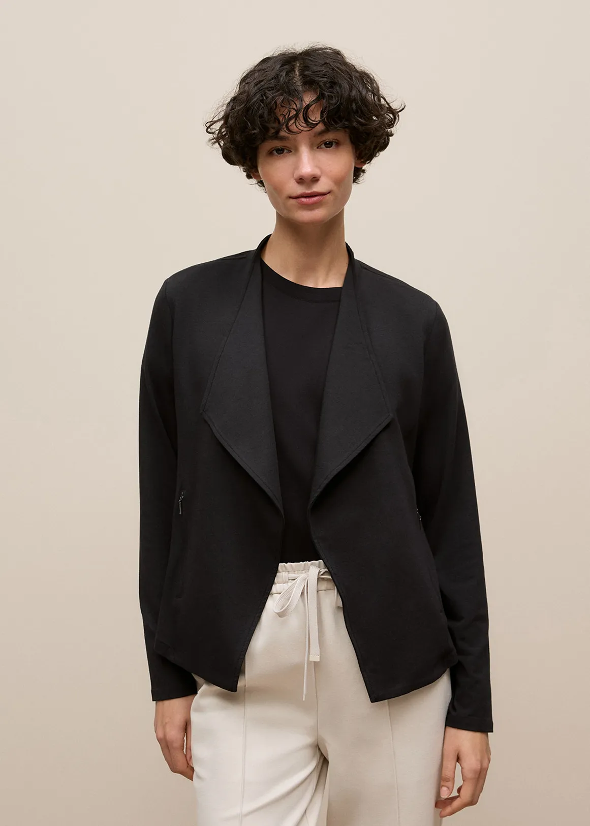 Bamboo Viscose Jacket - BLACK