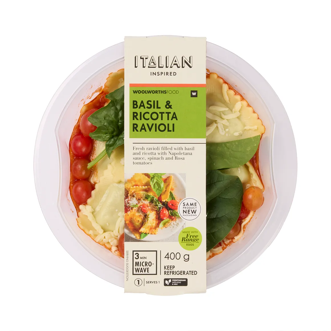Basil & Ricotta Ravioli 400 g