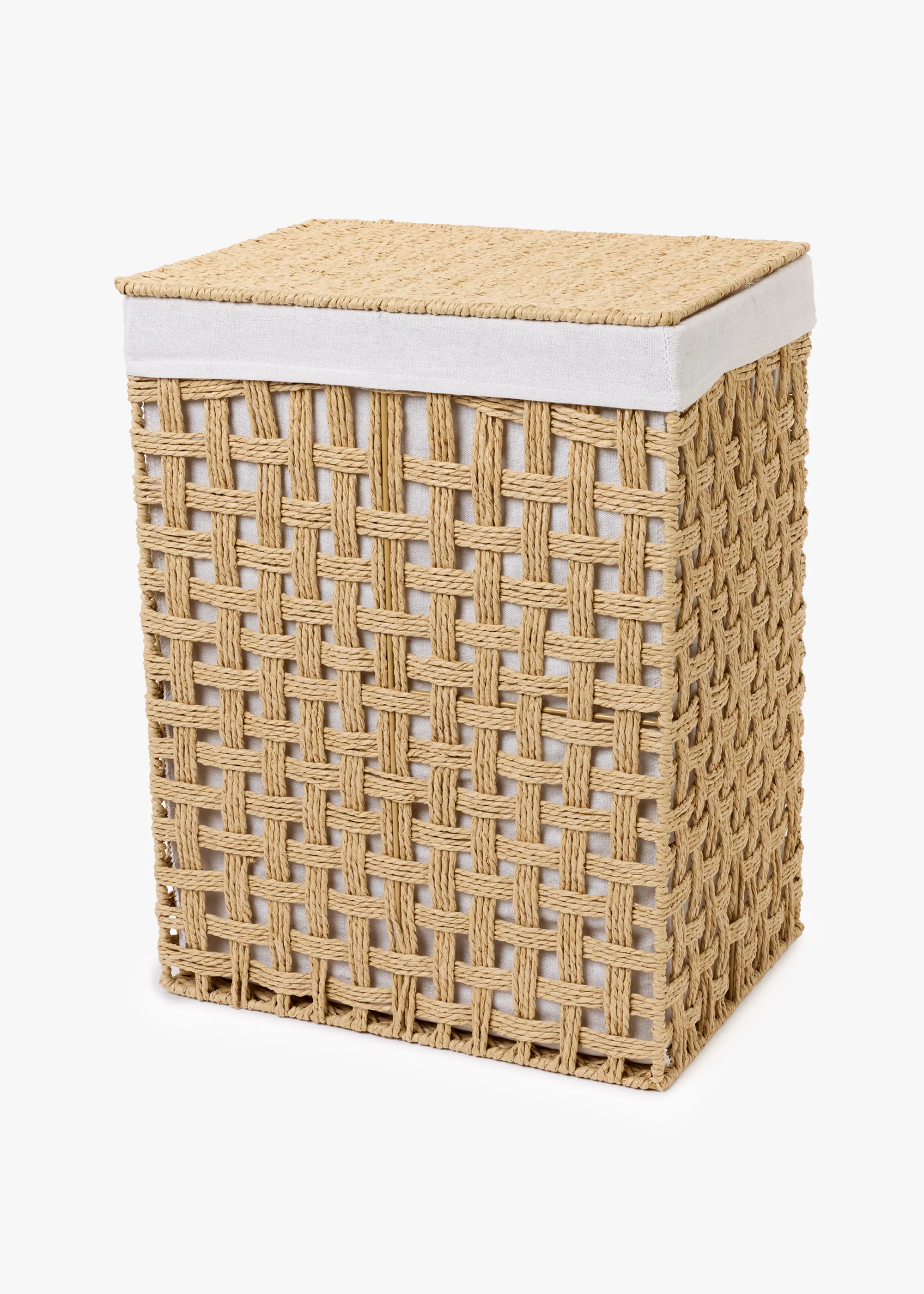 Basket Weave Laundry Bin - NATURAL