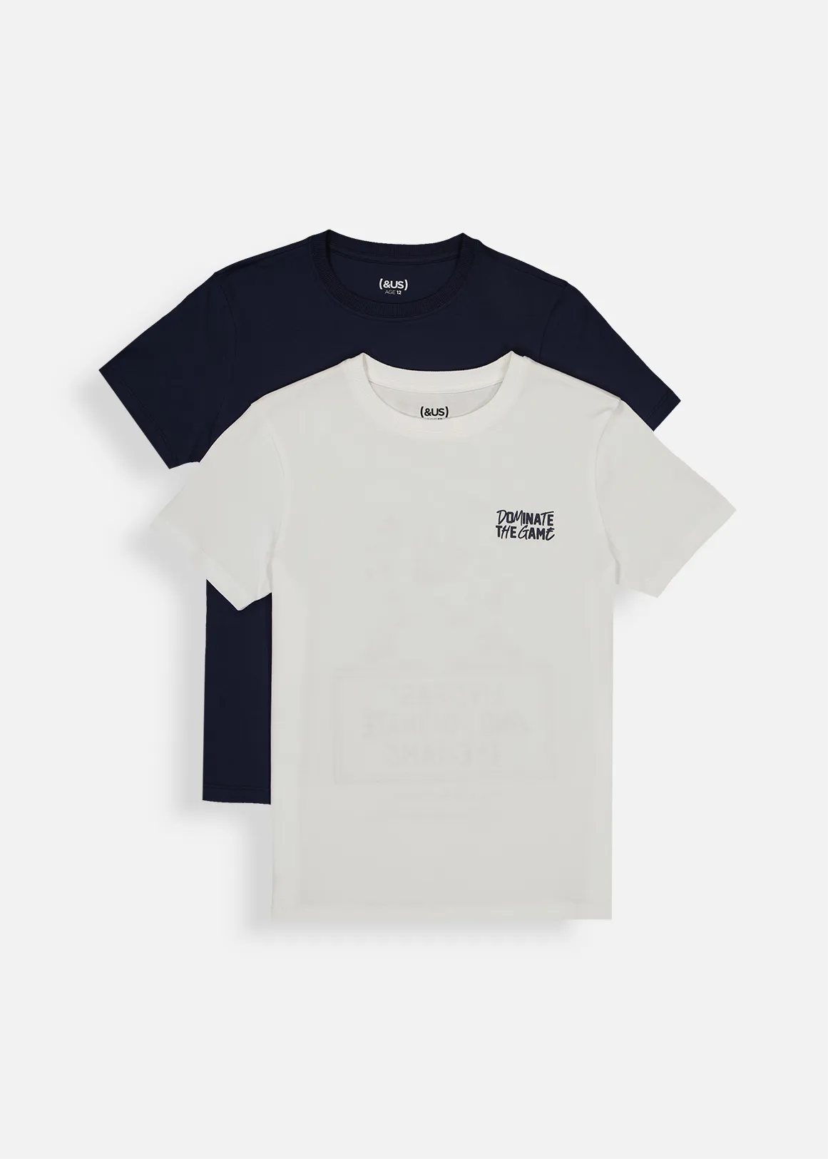 Basketball Graphic Print Cotton T-shirts 2 Pack - X NAVY