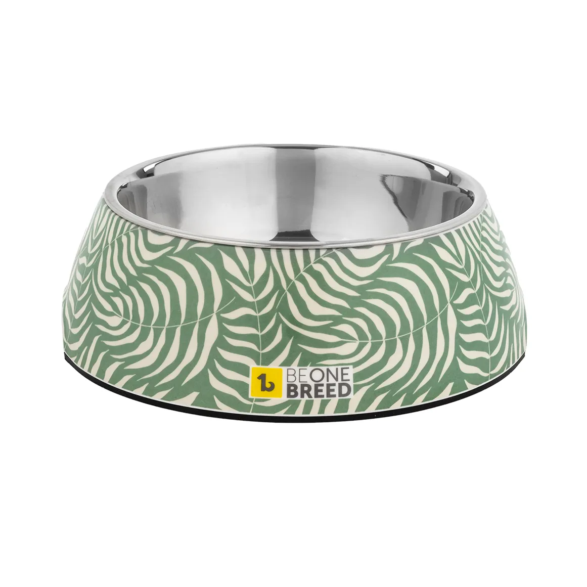 BeOneBreed Cream and Green Leaf Print Large Pet Bowl 700 ml