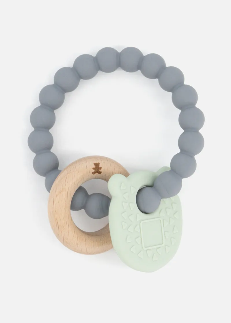 Bear Beechwood & Silicone Teether - X GREEN